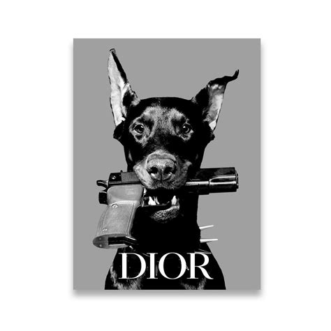 dior doberman canvas